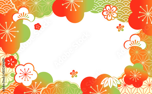 美しい和風柄　イラスト背景