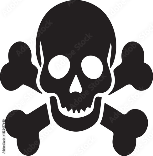 Black skull and crossbones symbol is prominently displayed against the transparent backdrop for various designs