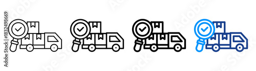 Cargo Inspection Icon Different Style Outline Collection Set