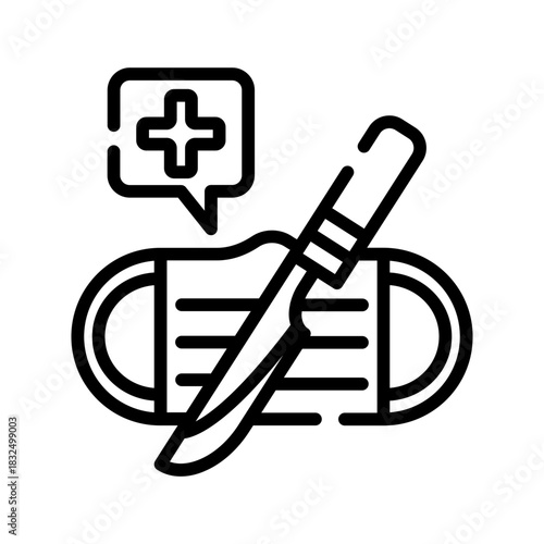 Medical surgery tools icon