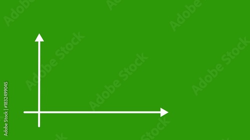 Professional animated business graph showing twelve-month financial rise, sales growth, and glowing profit trend with upward arrow on green background for future target achievement themes