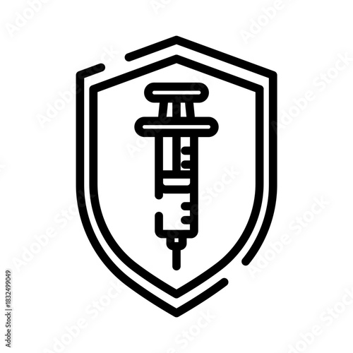 Shield and syringe icon