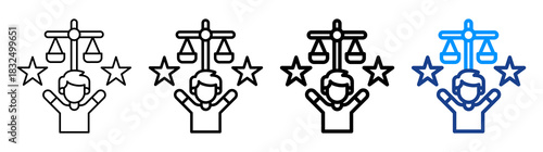 Human Dignity Icon Different Style Outline Collection Set