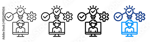 Online Activity Icon Different Style Outline Collection Set