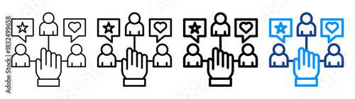 Social Engagement Icon Different Style Outline Collection Set