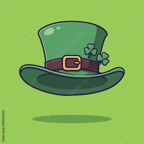 Lucky Green Top Hat with Shamrocks for St Patrick's Day