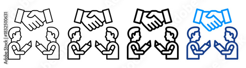 Collaborative Learning Icon Different Style Outline Collection Set