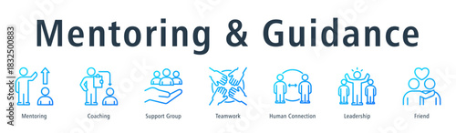 Mentoring & Guidance Web Banner Outline Gradient