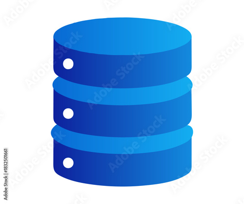 blue data server storage cylinder stack vector icon graphic design 