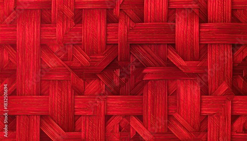 Vibrant Red Woven Texture Background Pattern.