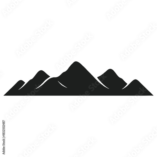 Mountains silhouette illustration for outdoors adventure and travel themes