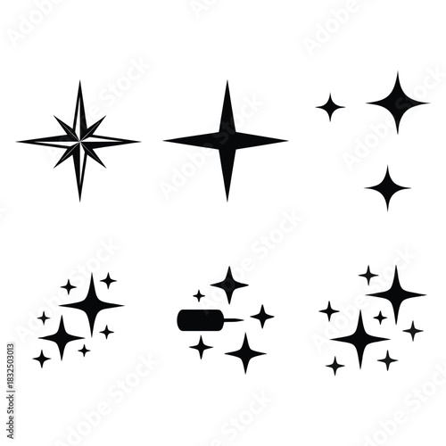 Sparkling starbursts in black and white offer a touch of magic and wonder