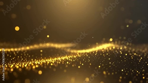 Glow gold particles light background