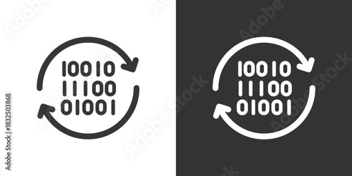 Binary Conversion icon. Solid glyph series icon
