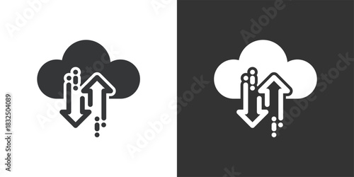 Cloud Transfer icon. Solid glyph series icon