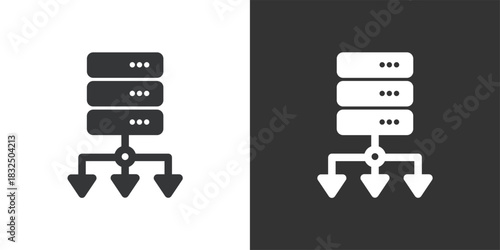 Data Distribution icon. Solid glyph series icon