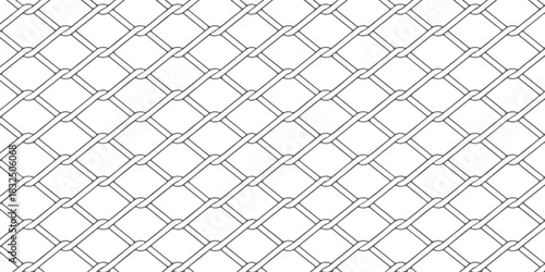 Interwoven Metal Chain-Link Fence Pattern Creates Repeating Diamond Grid for Security and Architecture