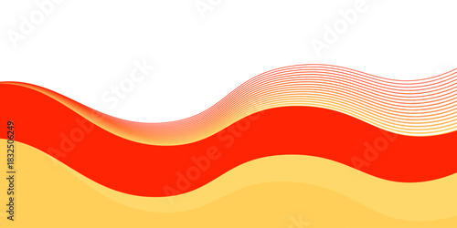 Abstract modern dynamic stylish red and yellow decorative pattern wave banner background vector