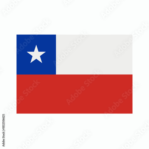 National Flag of Chile Vector Illustration