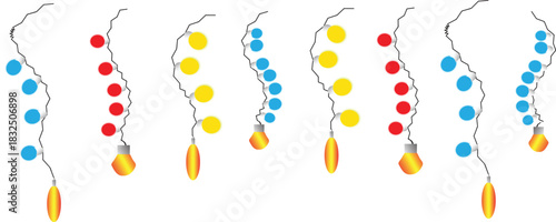 Design element with electrical decorative holiday illumination string