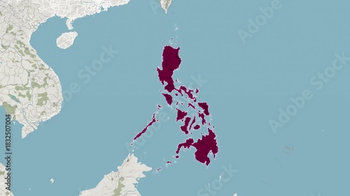 Philippines Map animation zoom in, Map Philippines