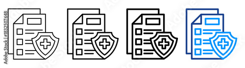 Medical Data Icon Different Style Outline Collection Set