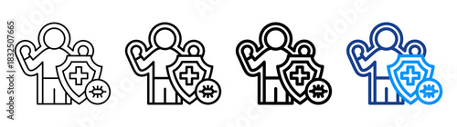 Immunology Icon Different Style Outline Collection Set