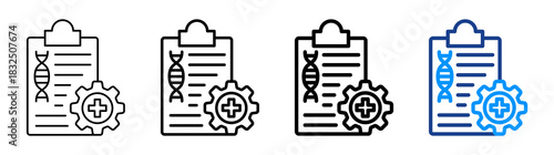 Biomedical Icon Different Style Outline Collection Set