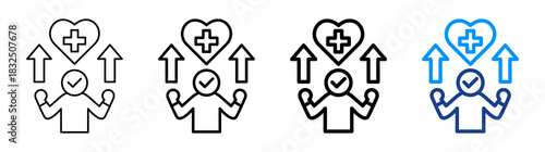 Improve Health Icon Different Style Outline Collection Set