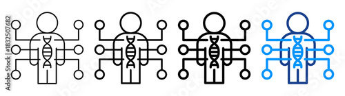 Genome Icon Different Style Outline Collection Set