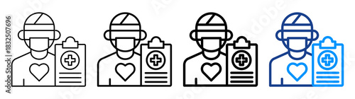 Patient Record Icon Different Style Outline Collection Set