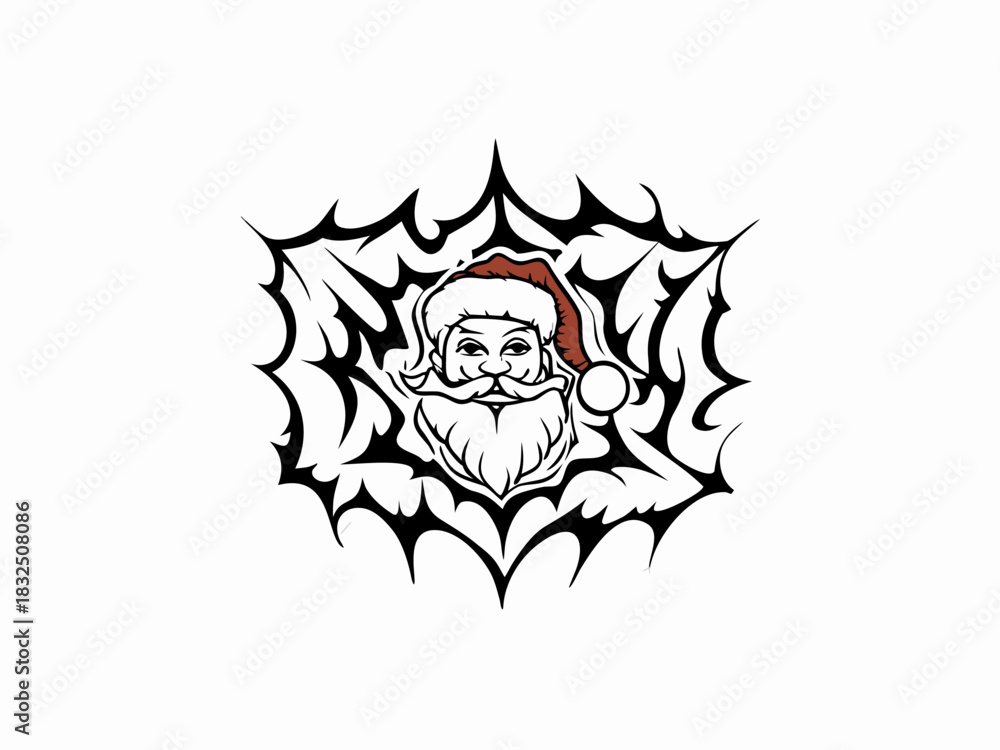 Obraz premium Santa Claus Traditional Christmas Character Portrait Red Costume White Beard
