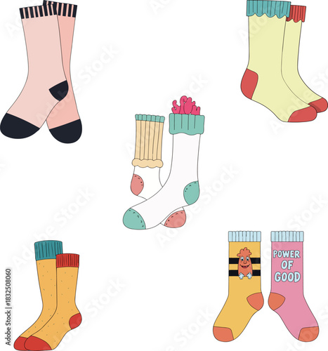 Collection of Colorful Socks