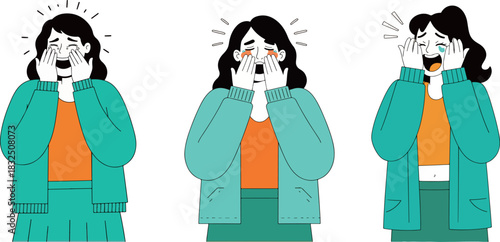 Three Women Expressing Sadness