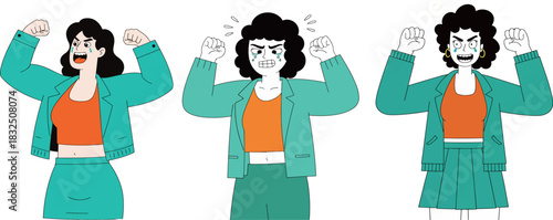 Three Women Expressing Anger