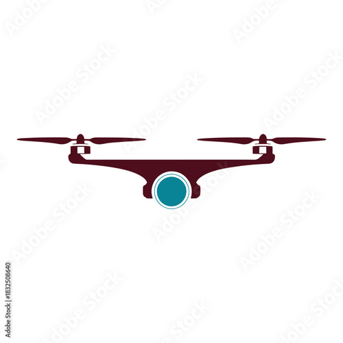 Minimal drone silhouette clean tech emblem