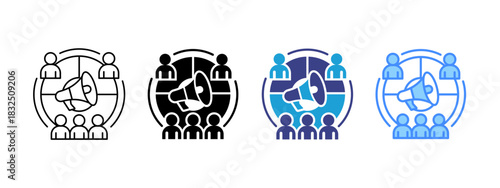 Segmentation icon set multiple style collection