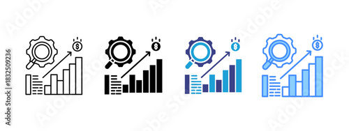 Optimization icon set multiple style collection