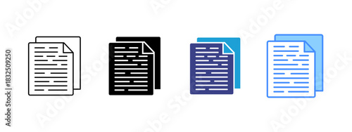 Page icon set multiple style collection