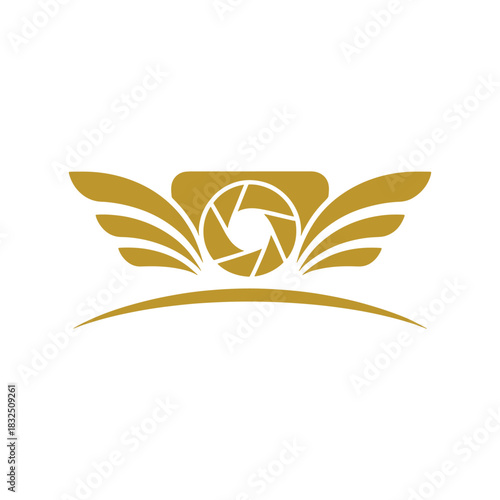 Modern drone camera aerial photography logo