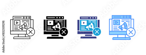 Ad Blocker  icon set multiple style collection