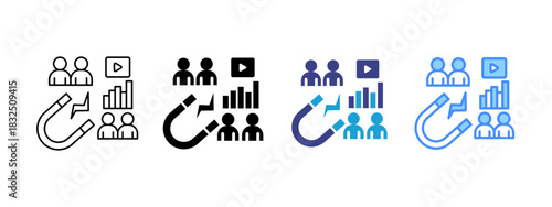 Inbound Marketing icon set multiple style collection