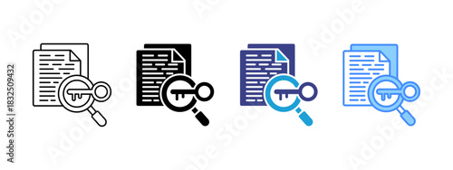 Keyword  icon set multiple style collection