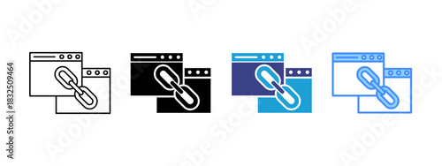 Backlink icon set multiple style collection