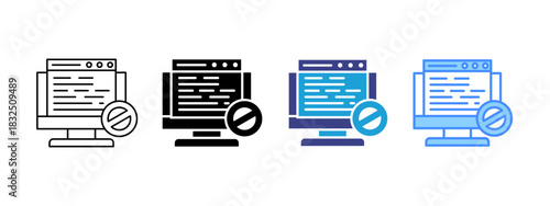 Ad Blocker icon set multiple style collection