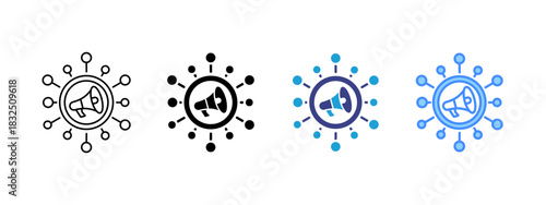 Ad Network  icon set multiple style collection