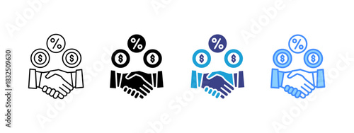 Commission icon set multiple style collection