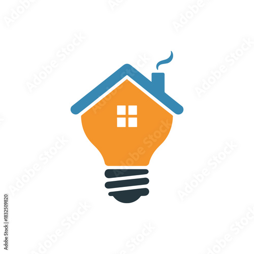 Electric bulb idea innovation concept emblem