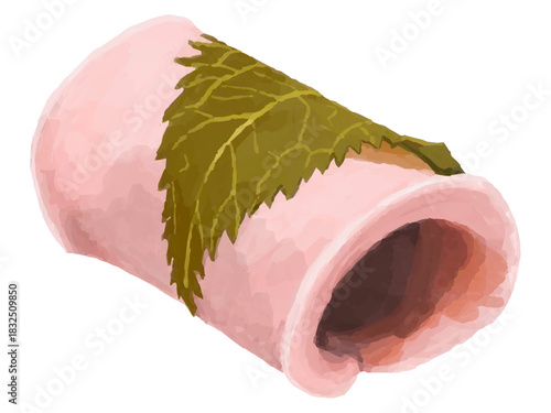 桜餅のベクターイラスト 長明寺 関東風 ロール ひな祭り