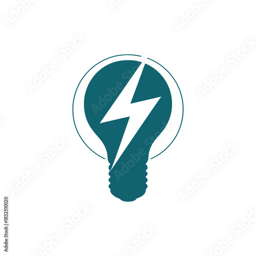Electric bulb idea innovation concept emblem